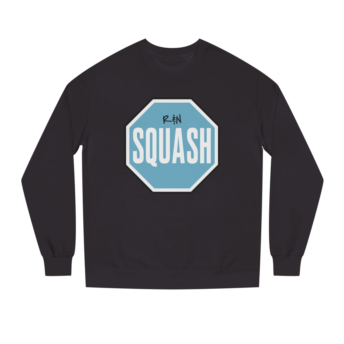 Sample.100% Cotton face, 8.5 oz/SQ yd  Squash Octagon Crewneck Sweatshirt — Retro Blue Squash Logo