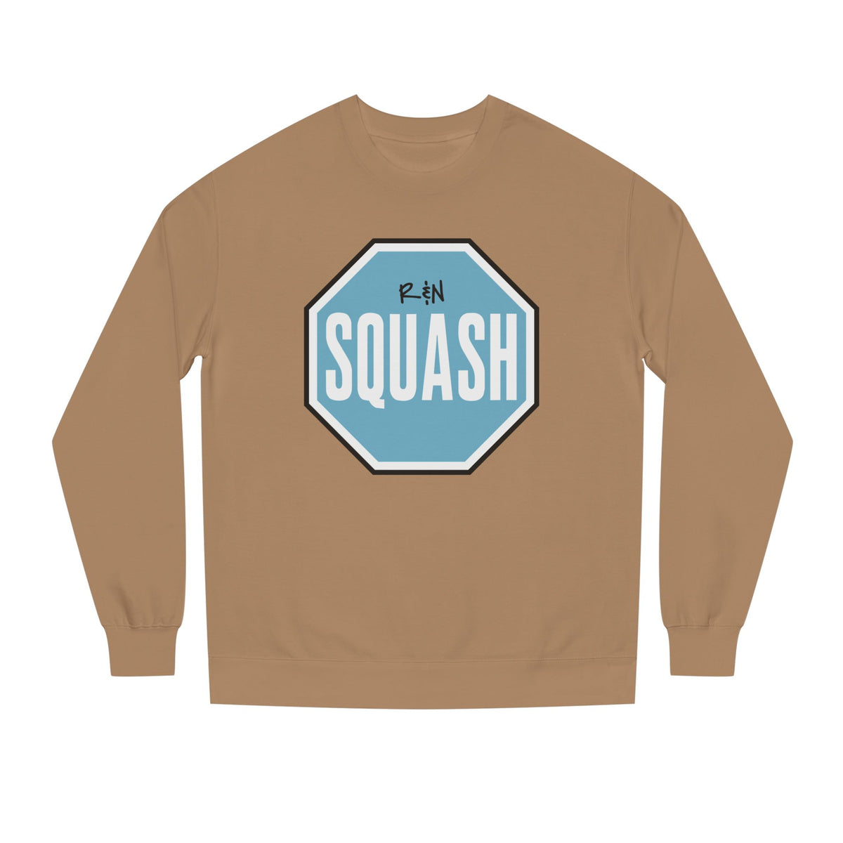 Sample.100% Cotton face, 8.5 oz/SQ yd  Squash Octagon Crewneck Sweatshirt — Retro Blue Squash Logo