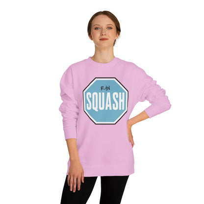 Sample.100% Cotton face, 8.5 oz/SQ yd  Squash Octagon Crewneck Sweatshirt — Retro Blue Squash Logo