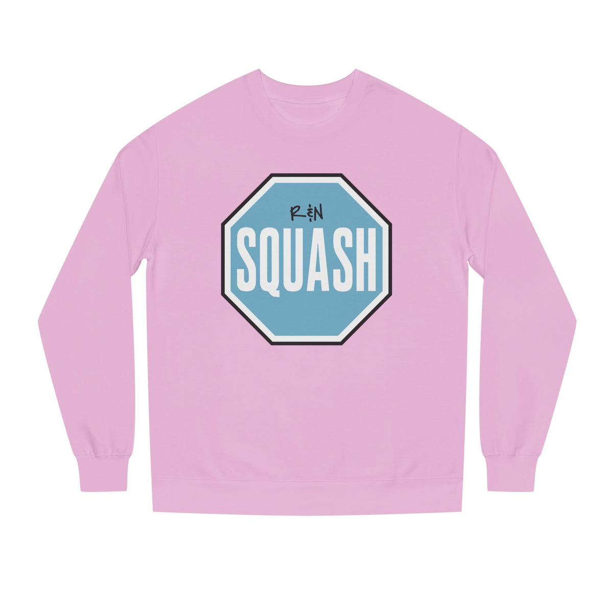 Sample.100% Cotton face, 8.5 oz/SQ yd  Squash Octagon Crewneck Sweatshirt — Retro Blue Squash Logo