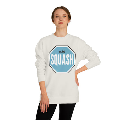 Sample.100% Cotton face, 8.5 oz/SQ yd  Squash Octagon Crewneck Sweatshirt — Retro Blue Squash Logo