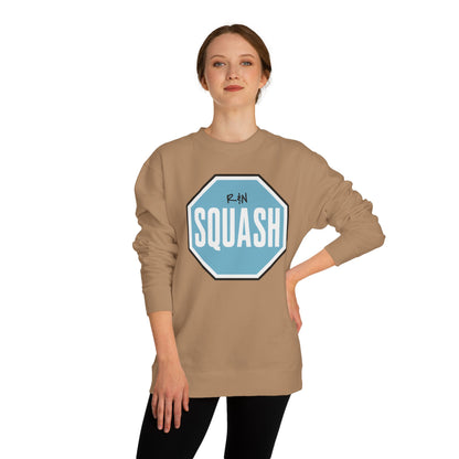 Sample.100% Cotton face, 8.5 oz/SQ yd  Squash Octagon Crewneck Sweatshirt — Retro Blue Squash Logo
