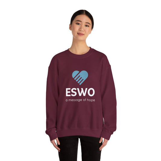 Charity Heart Crewneck Sweatshirt — Simple Blue Helping Hand Logo