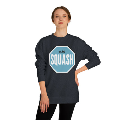 Sample.100% Cotton face, 8.5 oz/SQ yd  Squash Octagon Crewneck Sweatshirt — Retro Blue Squash Logo