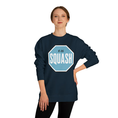 Sample.100% Cotton face, 8.5 oz/SQ yd  Squash Octagon Crewneck Sweatshirt — Retro Blue Squash Logo