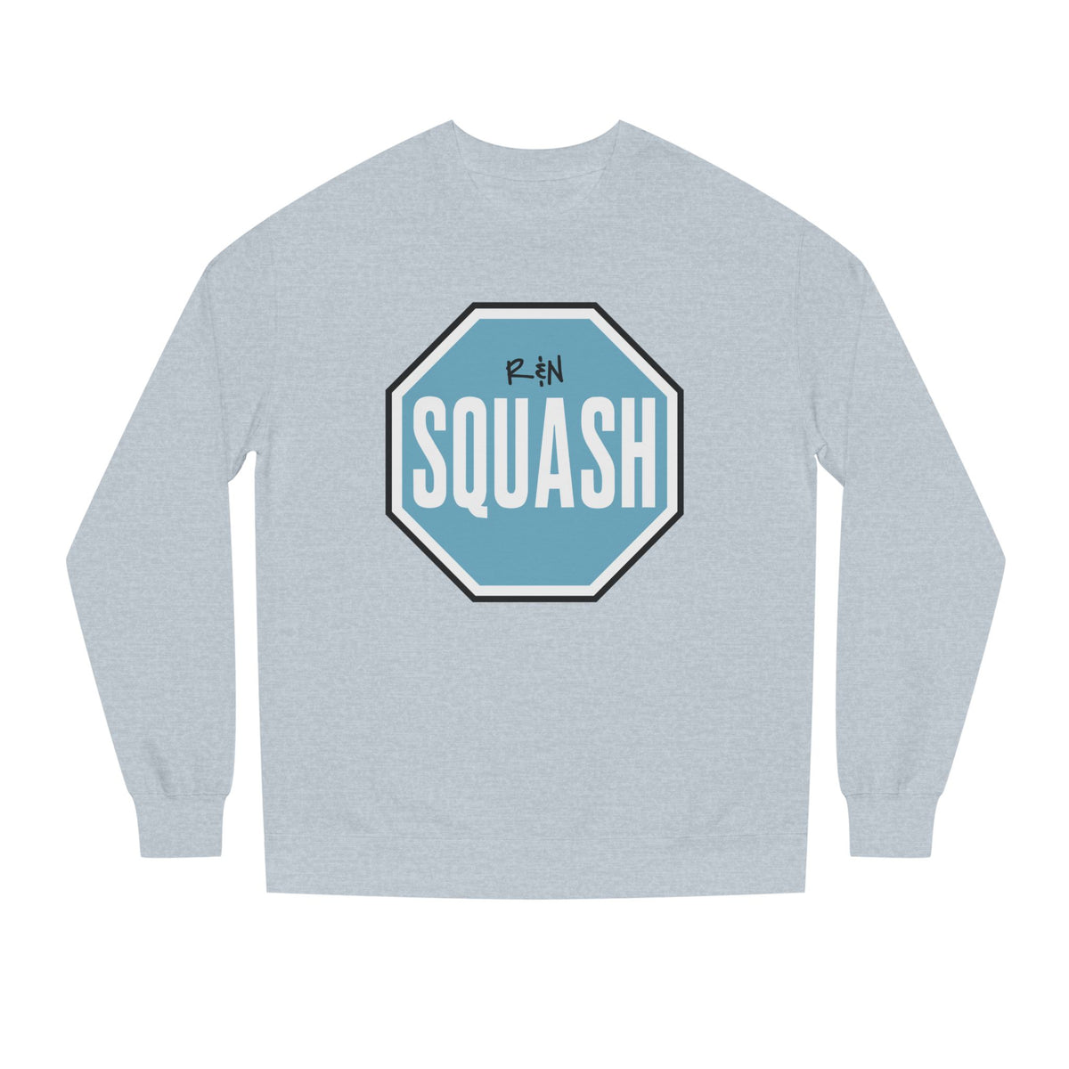 Sample.100% Cotton face, 8.5 oz/SQ yd  Squash Octagon Crewneck Sweatshirt — Retro Blue Squash Logo
