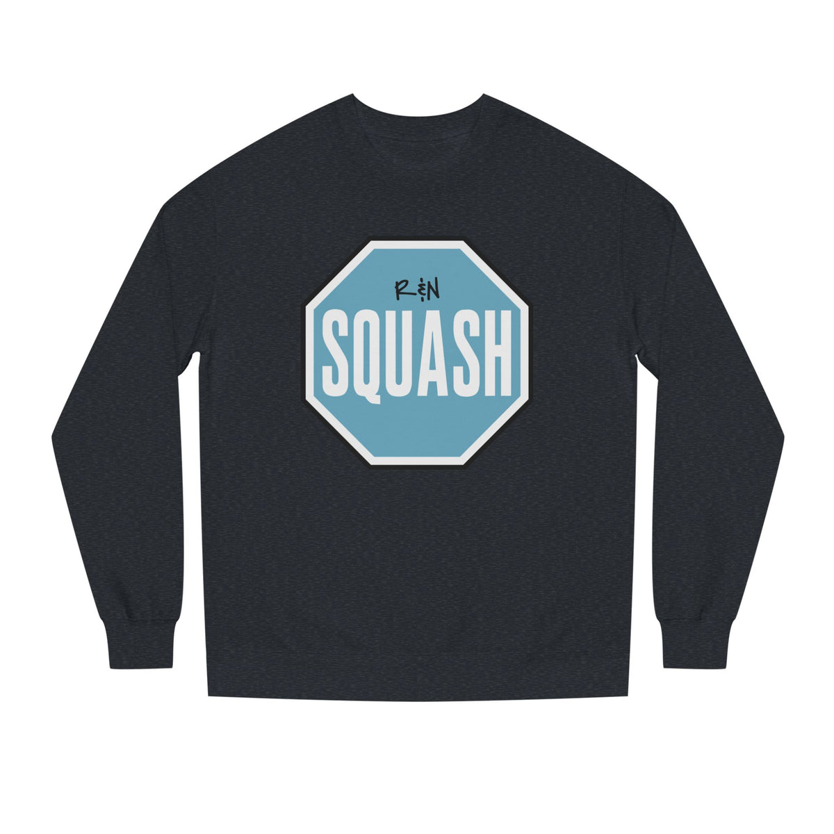 Sample.100% Cotton face, 8.5 oz/SQ yd  Squash Octagon Crewneck Sweatshirt — Retro Blue Squash Logo