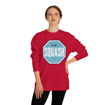 Sample.100% Cotton face, 8.5 oz/SQ yd  Squash Octagon Crewneck Sweatshirt — Retro Blue Squash Logo