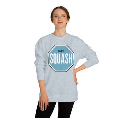 Sample.100% Cotton face, 8.5 oz/SQ yd  Squash Octagon Crewneck Sweatshirt — Retro Blue Squash Logo