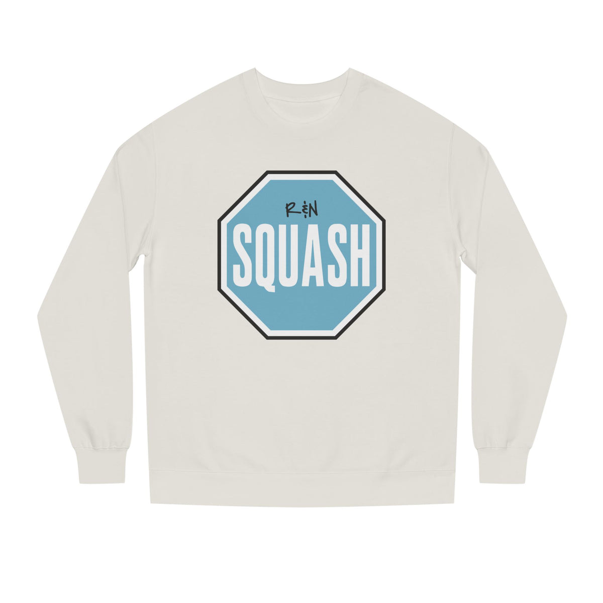 Sample.100% Cotton face, 8.5 oz/SQ yd  Squash Octagon Crewneck Sweatshirt — Retro Blue Squash Logo