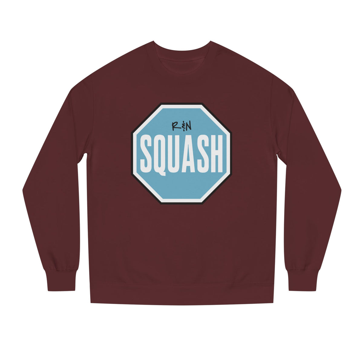 Sample.100% Cotton face, 8.5 oz/SQ yd  Squash Octagon Crewneck Sweatshirt — Retro Blue Squash Logo