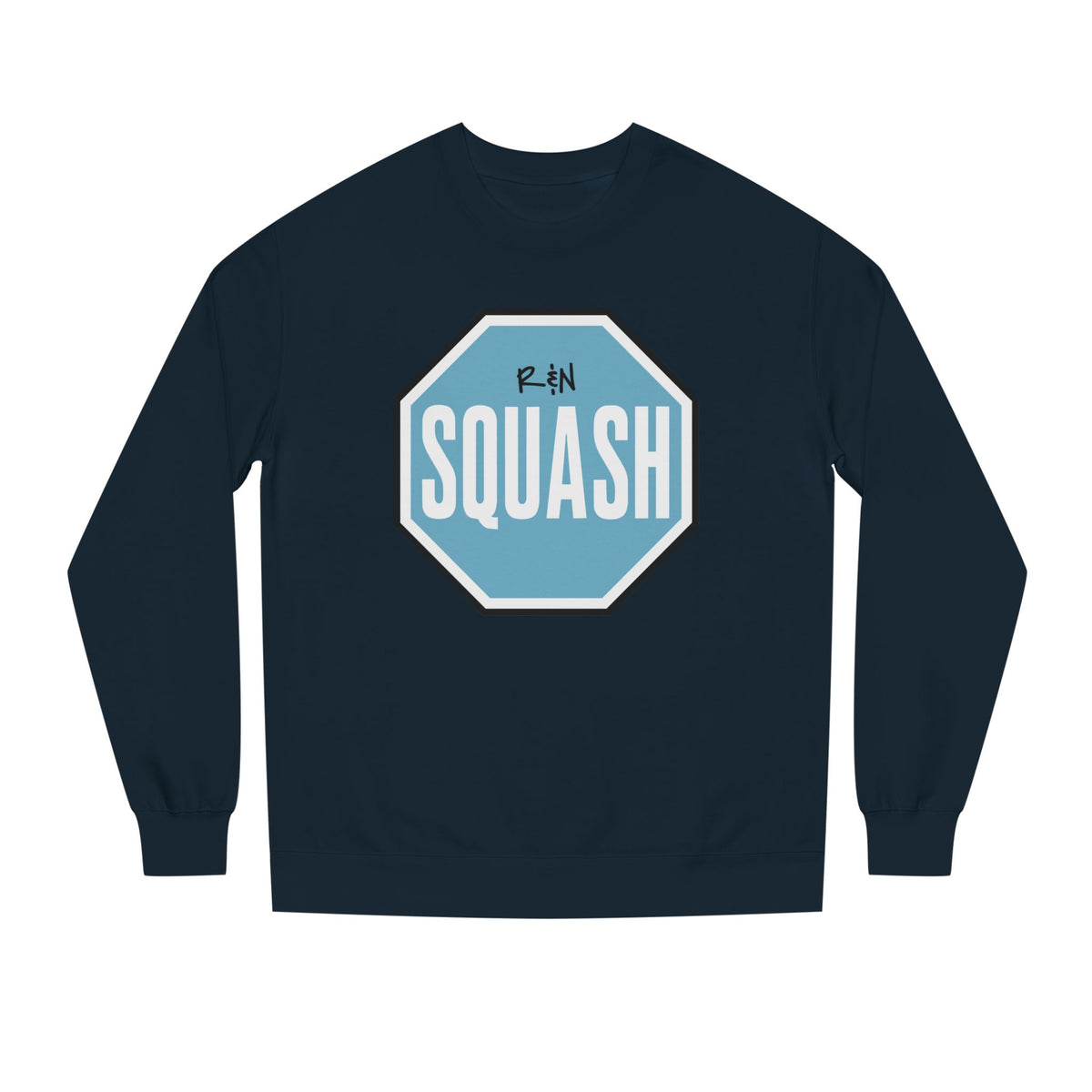 Sample.100% Cotton face, 8.5 oz/SQ yd  Squash Octagon Crewneck Sweatshirt — Retro Blue Squash Logo
