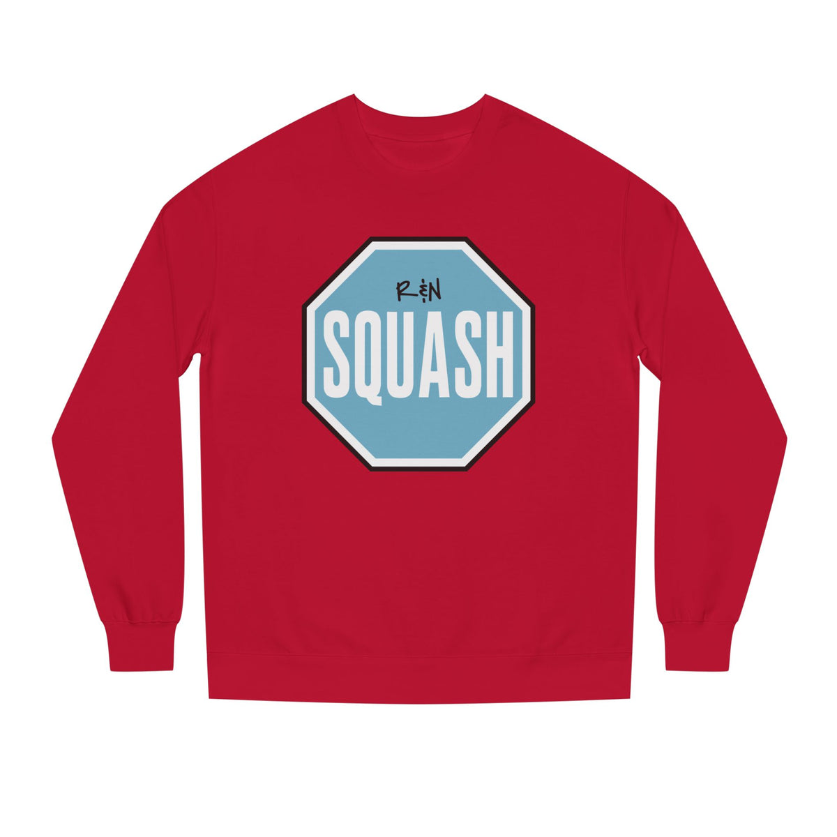Sample.100% Cotton face, 8.5 oz/SQ yd  Squash Octagon Crewneck Sweatshirt — Retro Blue Squash Logo