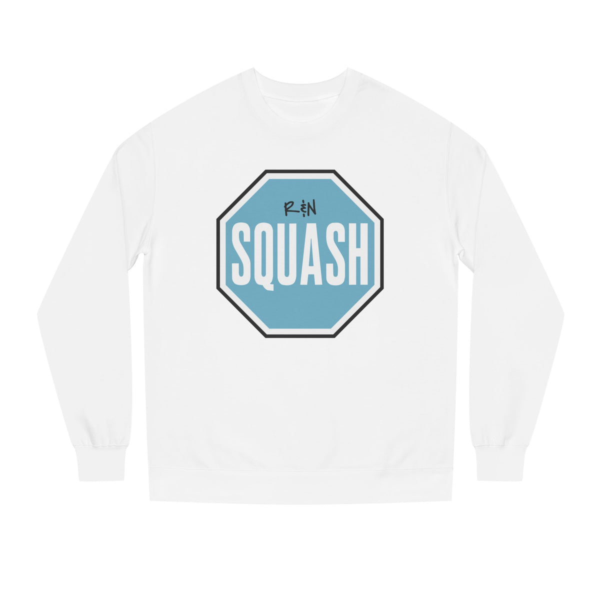 Sample.100% Cotton face, 8.5 oz/SQ yd  Squash Octagon Crewneck Sweatshirt — Retro Blue Squash Logo
